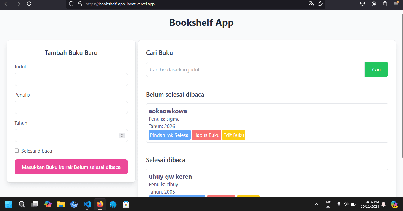 Bookshelf App